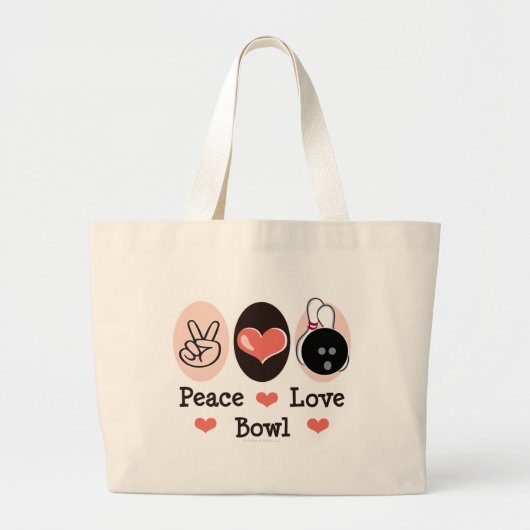 Peace Love Bowl Bowler Canvas tas (Voorkant)