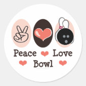 Peace Love Bowl Bowling Stickers (Voorkant)