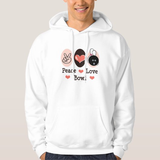 Peace Love Bowl Hooded Sweatshirt (Voorkant)