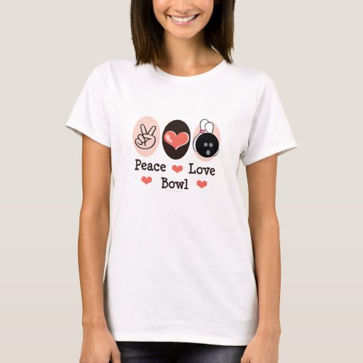 Peace Love Bowl T shirt (Voorkant)