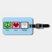 Peace Love Bowling Bagagelabel (Voorkant horizontaal)