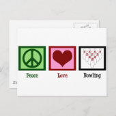 Peace Love Bowling Briefkaart (Voorkant / Achterkant)