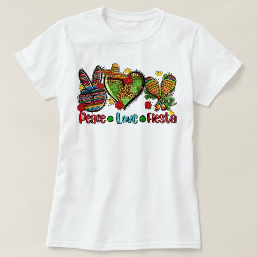 Peace Love Bowling Cinco de Mayo Party Fiesta Mexi T-shirt (Design voorkant)