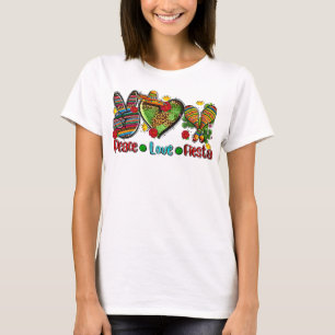 Peace Love Bowling Cinco de Mayo Party Fiesta Mexi T-shirt