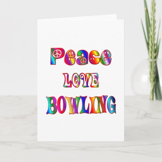 Peace Love Bowling Kaart (Voorkant)