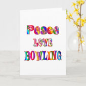Peace Love Bowling Kaart (Gele Bloem)