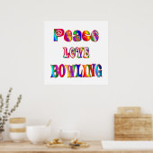 Peace Love Bowling Poster (Keuken)