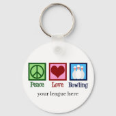Peace Love Bowling Sleutelhanger (Voorkant)