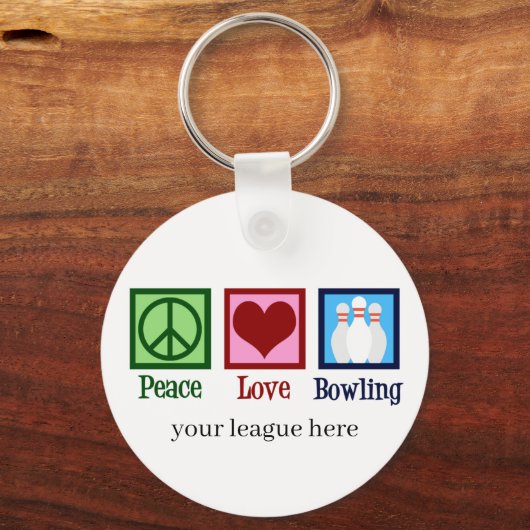 Peace Love Bowling Sleutelhanger (Achterkant)