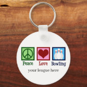 Peace Love Bowling Sleutelhanger (Voorkant)