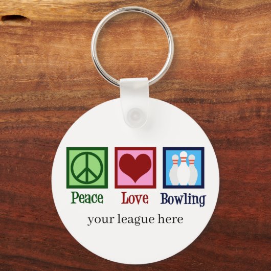 Peace Love Bowling Sleutelhanger (Voorkant)