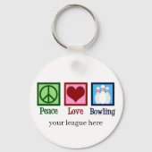 Peace Love Bowling Sleutelhanger (Achterkant)