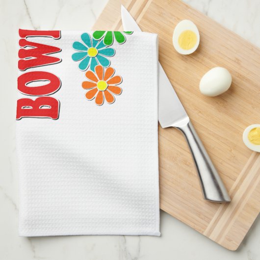 Peace Love Bowling Theedoek (Quarter Fold)