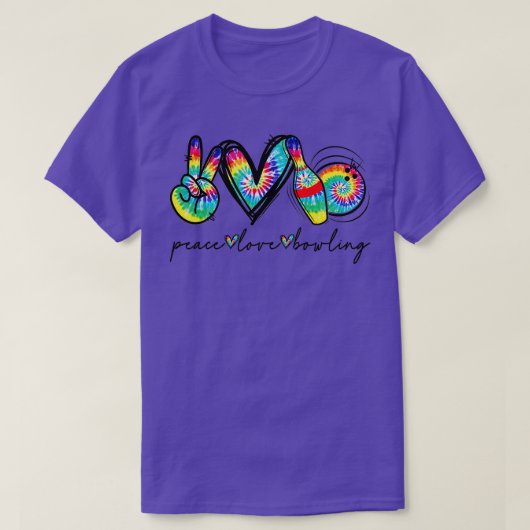 Peace Love Bowling Tie Dye Cute Bowling Lovers T-shirt (Design voorkant)
