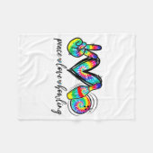 Peace Love Bowling Tie Dye Funny Bowling Lovers  Fleece Deken (Voorkant (Horizontaal))
