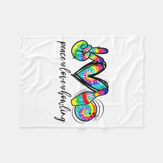 Peace Love Bowling Tie Dye Funny Bowling Lovers  Fleece Deken (Voorkant (Horizontaal))