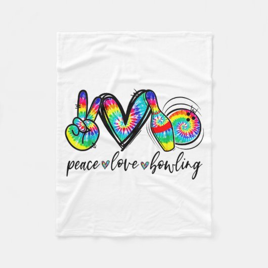 Peace Love Bowling Tie Dye Funny Bowling Lovers  Fleece Deken (Voorkant)