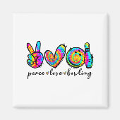Peace Love Bowling Tie Dye Funny Bowling Lovers  Magneet (Voorkant)