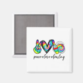 Peace Love Bowling Tie Dye Funny Bowling Lovers  Magneet (Voorkant / Achterkant)