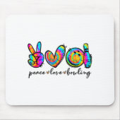 Peace Love Bowling Tie Dye Funny Bowling Lovers Muismat (Voorkant)