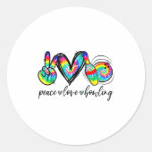 Peace Love Bowling Tie Dye Funny Bowling Lovers  Ronde Sticker (Voorkant)