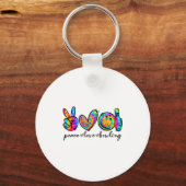 Peace Love Bowling Tie Dye Funny Bowling Lovers Sleutelhanger (Voorkant)