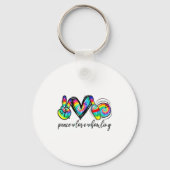 Peace Love Bowling Tie Dye Funny Bowling Lovers  Sleutelhanger (Voorkant)