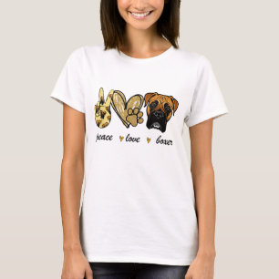 Peace Love Boxer Dog Boxer Hondenliefhebber Gift T-shirt