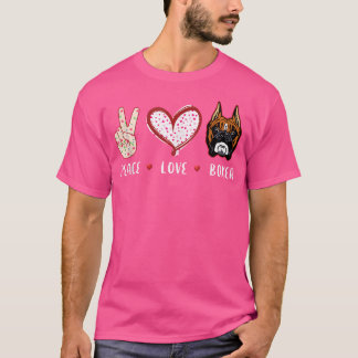 Peace Love Boxer Gift voor Mannen Vrouwen Kinder B T-shirt