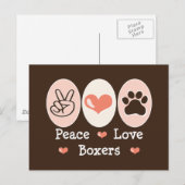 Peace Love Boxers Briefkaart (Voorkant / Achterkant)