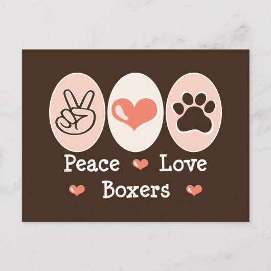 Peace Love Boxers Briefkaart (Voorkant)