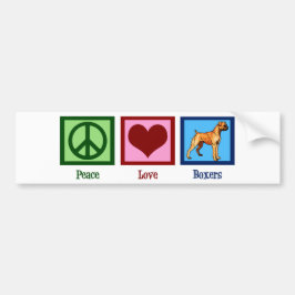 Peace Love Boxers Cute Boxer Dog Bumpersticker