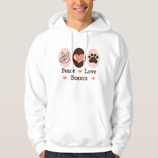 Peace Love Boxers Hooded Sweatshirt (Voorkant)
