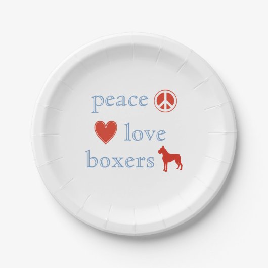 Peace Love Boxers Papieren Bordje (Voorkant)