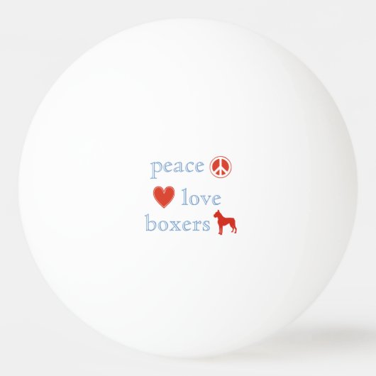 Peace Love Boxers Pingpongbal (Voorkant)