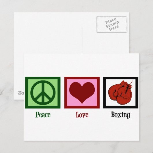 Peace Love Boxing Briefkaart (Voorkant / Achterkant)