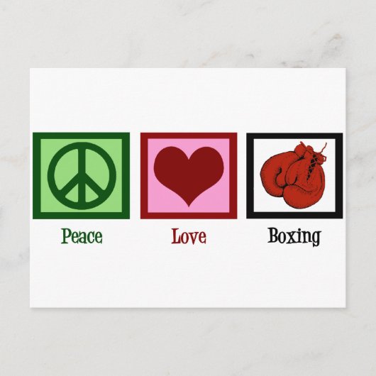 Peace Love Boxing Briefkaart (Voorkant)
