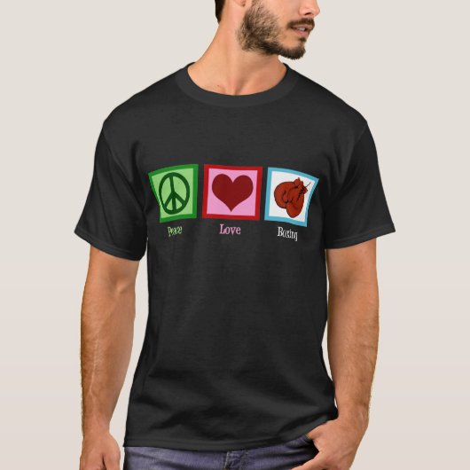 Peace Love Boxing T-Shirt (Voorkant)