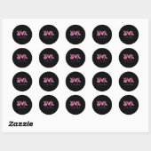 Peace Love Breast Cancer Awareness Women Men Kids Ronde Sticker (Vel)