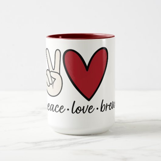Peace • Love • Brew | Retro Coffee Combo Mok (Midden)