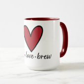 Peace • Love • Brew | Retro Coffee Combo Mok (Voorkant rechts)