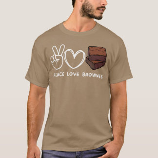 Peace Love Brownies Retro Brownies Lover Food Love T-shirt