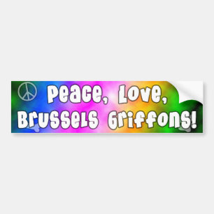 Peace Love Brussels Griffons Bumpersticker