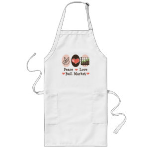 Peace Love Bull Market Apron Lang Schort