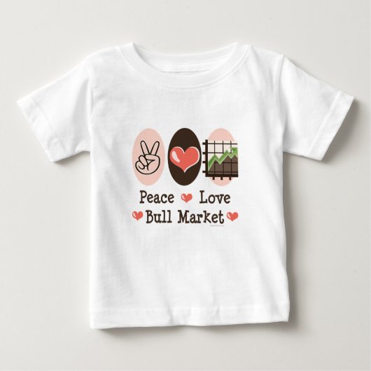 Peace Love Bull Market Baby T shirt (Voorkant)