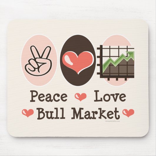 Peace Love Bull Market Muismat (Voorkant)
