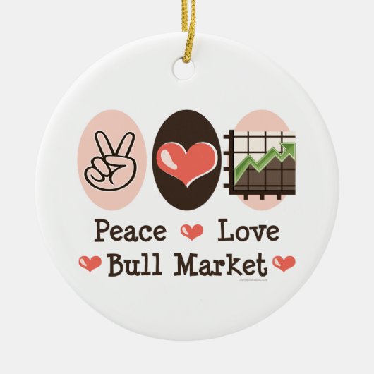 Peace Love Bull Market Ornament (Voorkant)