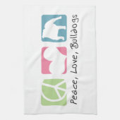 Peace Love Bulldogs Theedoek (Verticaal)