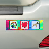 Peace, Love, Bullmastiffs Bumpersticker (Op auto)