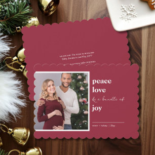Peace Love Bundel van Joy Square Foto Kerstmis Feestdagenkaart
